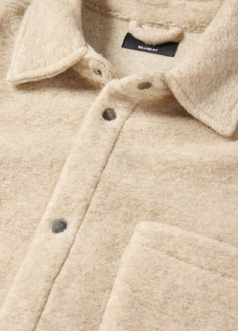 Бежевая повседневный рубашка однотонная C&A