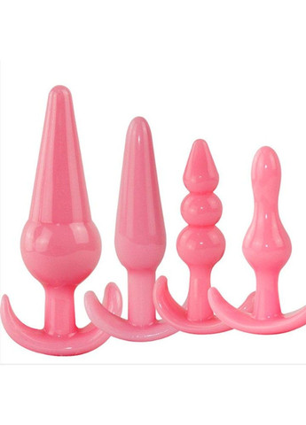Розовая силиконовая анальная пробка - 4*12 см – Анальные игрушки No Brand (288538463)