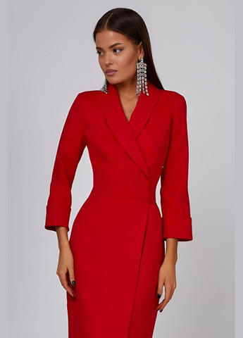 Красное деловое, повседневный, праздничный, вечернее изысканное женское платье из костюмки SAVOY BRAND