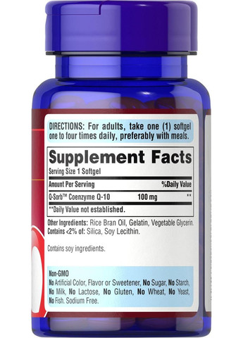 Коэнзим Q-10 Co Q-10 100 мг 120 капс Puritans Pride (357342735)