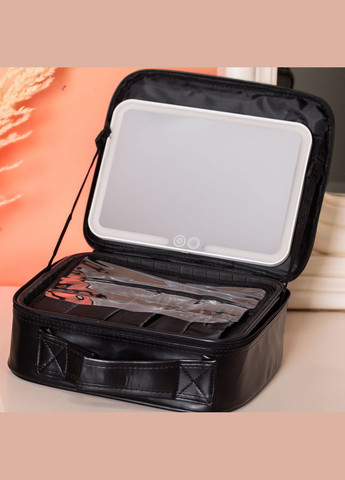 Косметичка-органайзер с LED-зеркалом 26х22х9 см, Yiwu (328603831)