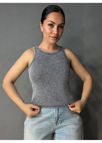 Майка жіноча A-N 2733 варена тай-дай у рубчик з порізаними швами No Brand — 335630890
