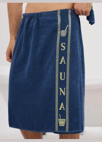 Махровий набір для лазні чоловічий 70х150 Синій (П4К-am-mahra-m-005-2) No Brand синій