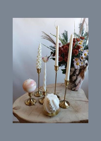 Декоративная праздничная свеча толстая витая ручной работы из соевого воска, вес 300 г Hand Made (316631244)