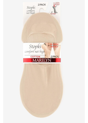 Бежеві сліди глибокі сіточка з бавовняною стопою comfort net high (2 пари) Marilyn (349500761)
