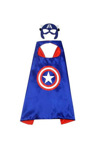 Карнавальный костюм детский плащ с маской "Капитан Америка" (Новый) для мальчиков от 2 до 6 лет No Brand (334011274)