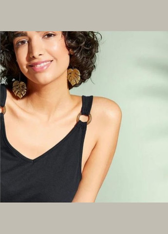 Майка (топ) женская свободного прямого кроя, хлопок, m,l размер, черный Esmara — 331163930