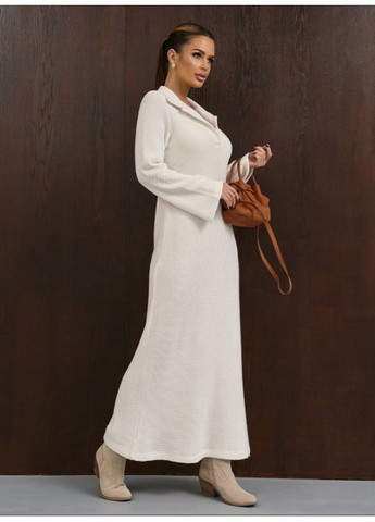 Белое повседневный, деловое, кэжуал элегантное длинное платье No Brand однотонное