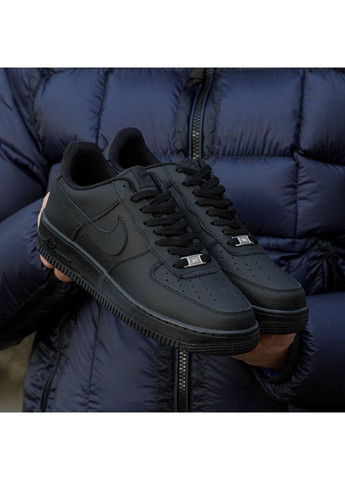 Чорні Осінні кросівки чоловічі Nike Air Force 1 Low 07 Premium Black CW2288