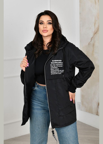Черная женская куртка с капюшоном цвет черный р.48/50 453834 New Trend