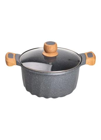 Набор посуды, 3 кастрюли, алюминиевая толстодонная кастрюля с лопаткой и половником серый HP-4-401G MGC (353504598)