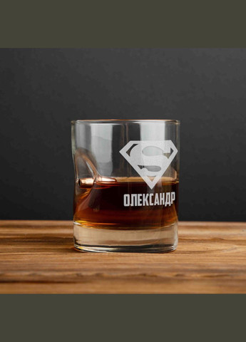 Стакан с пулей "Супермен" персонализированный (BD-BULLET-GLASS-6) 300 мл BeriDari (293509613)