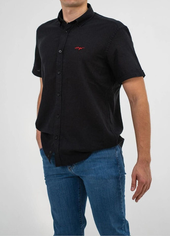 Черная кэжуал рубашка с логотипом Hugo Boss