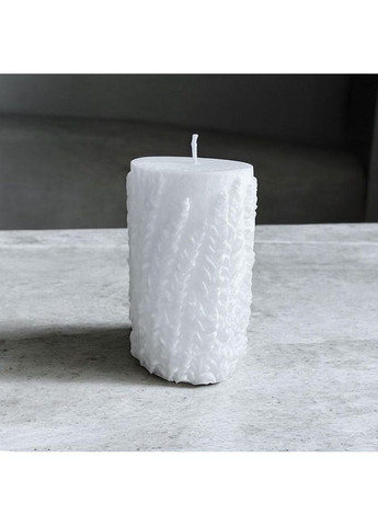 Свеча ручной работы с лавандовым узором белого цвета в подарочной коробке (TA0160_2) No Brand (367953921)