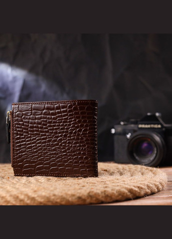 Горизонтальный кошелек мужской Кожаный 21503 Коричневый Canpellini (306881763)