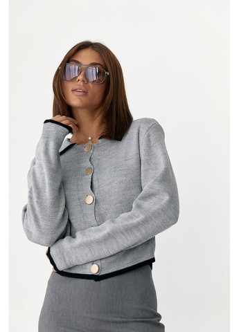 Серый демисезонный кардиган Lurex