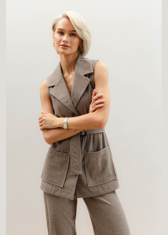 Бежевий жилет з поясом Seventeen (345707901)