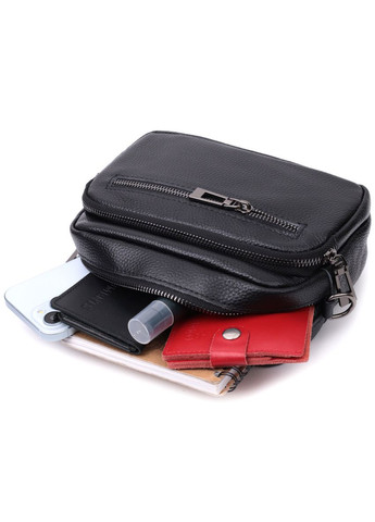 Сумка кроссбоди с широким ремнем через плечо женская в классическом цвете с накладным карманом из натуральной Vintage (329198833)