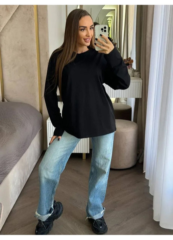 Лонгслів жіночий оверсайз, спущений рукав, колір чорний HiBrand (371014197)