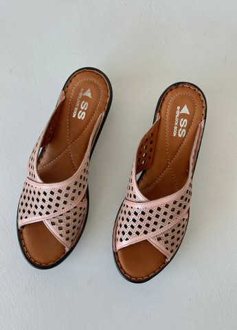 Пудровые босоножки женские с натуральной кожи Sherlock Soon