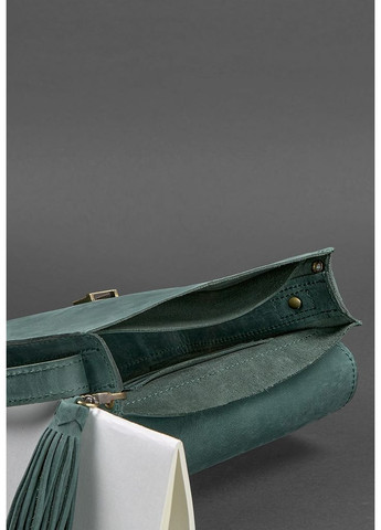 Кожаная женская бохо сумка Лилу зеленая Crazy Horse BlankNote кросс-боди (348359411)