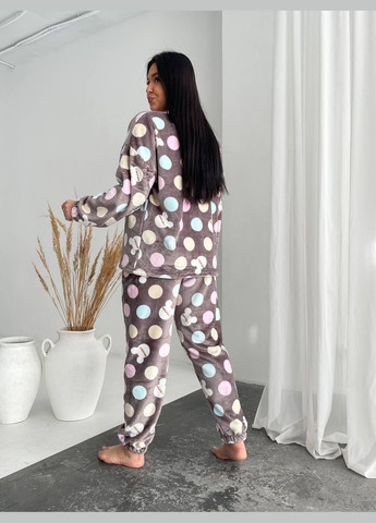 Кофейная всесезон пижама кофта + брюки No Brand