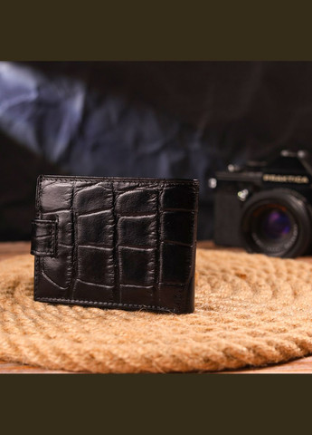 Гаманець чоловічий із натуральної фактурної шкіри 21511 Чорний Canpellini (298566765)