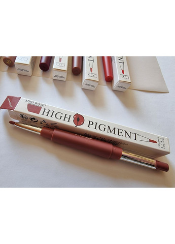 Набор 3 шт Матовая помада + карандаш для губ MISS ROSE, водостойкие пигменты. Dragon (366668665)