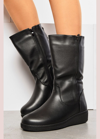 Зимние сапоги женские зимние на молнии черного цвета казаки Let's Shop