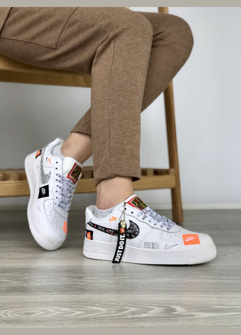 Кроссовки женские Nike Air Force 1 Low Just Do It White | Найк Аир форс 1 низкие белые No Brand белые демисезоны (307397790)