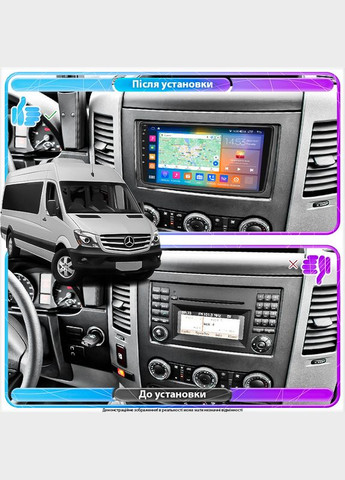 Магнітола Mercedes-Benz Sprinter II (W906) Рестайлінг 2014-2018 IPS 9" 4/64Gb CarPlay 4G Wi-Fi GPS P 5 шт. Lesko (336205471)