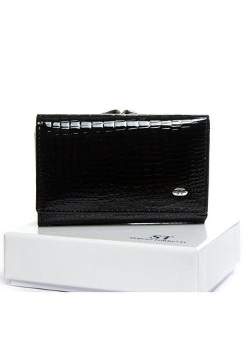 Женский кожаный лаковый кошелек W5 black Sergio Torretti (282557249)