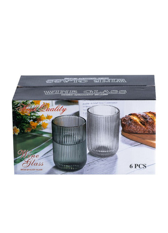 Набір склянок із товстого скла 6 штук 450 мл прозорі для напоїв та води універсальні ProDobro (364192809)