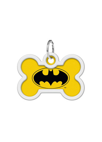 Адресник для собак металлический Smart ID c QR паспортом, рисунок "Бэтмен лого", кость, Д 40 мм, Ш 28 мм WAUDOG (330245218)