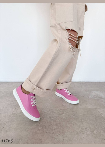 Рожеві осінні яскраві жіночі кросівки No Brand