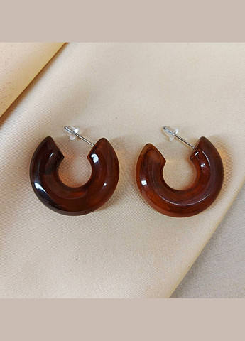 Сережки Кольорові акрилові незамкнені кола No Brand (335381305)