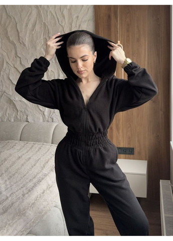 Женский флисовый комбинезон Osoblyva комбинезон-брюки чёрный