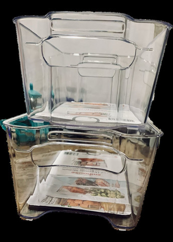 Органайзер прозрачный для полочек в холодильник акриловый с ручками No Brand (315633318)