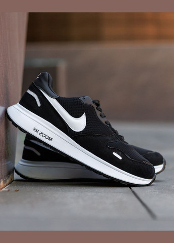 Чорні Осінні кросівки чоловічі nike black white nd No Brand Zoom