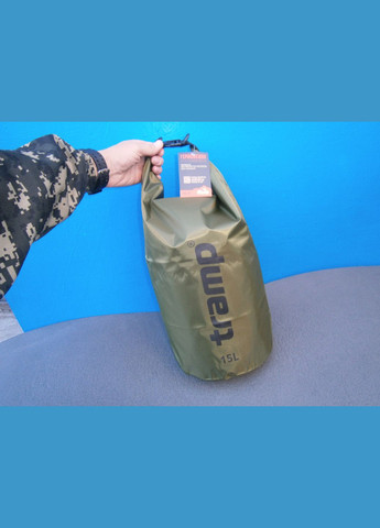 Гермомішок водостійкий TRA-112-olive 15 літрів Tramp (302391669)