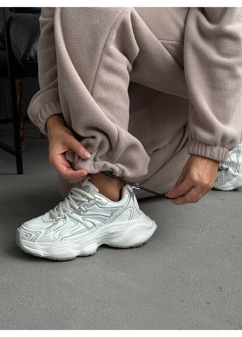 Жіночий флісовий комбінезон No Brand комбінезон-брюки однотонний бежевий спортивний, повсякденний, кежуал фліс