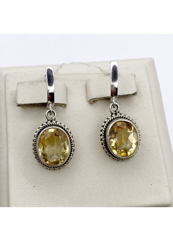 Сережки срібні з топазом 8,7 г No Brand (369736657)