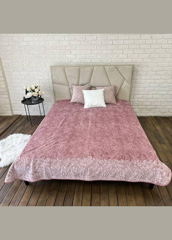 Покривало плюш 210х230 см на ліжко євро Рожевий (П4К-plush-pled-005) No Brand (306633863)
