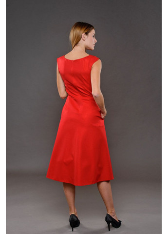 Красное платье вискоза без рукавов меди молния 44 красное Модниця