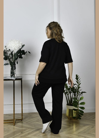Жіночий прогулянковий костюм-двійка колір чорний р.54 453311 New Trend (288050337)