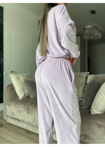 Лавандовая зимняя пижама велюр королевский турция брюки и кофта Україна