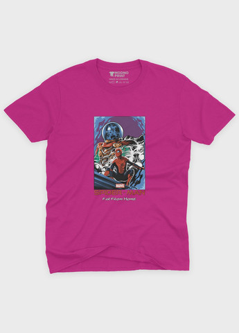 Рожева демісезонна футболка для дівчинки з принтом супергероя - людина-павук (ts001-1-fuxj-006-014-036-g) Modno