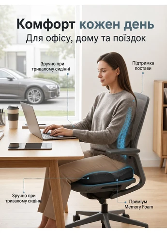 Ортопедическая подушка для сидения на кресло офисный стул авто водителя анатомическая эргономичная сидушка автомобильная бустер IDEIA (401858821)