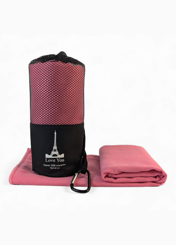 Дорожное спортивное полотенце из микрофибры с чехлом Розовый (A-025674) Love You хаки