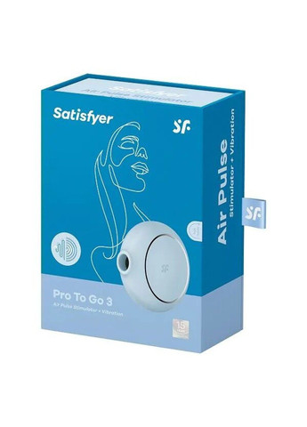 Вакуумний стимулятор із вібрацією Pro To Go 3 Blue Satisfyer (333332625)